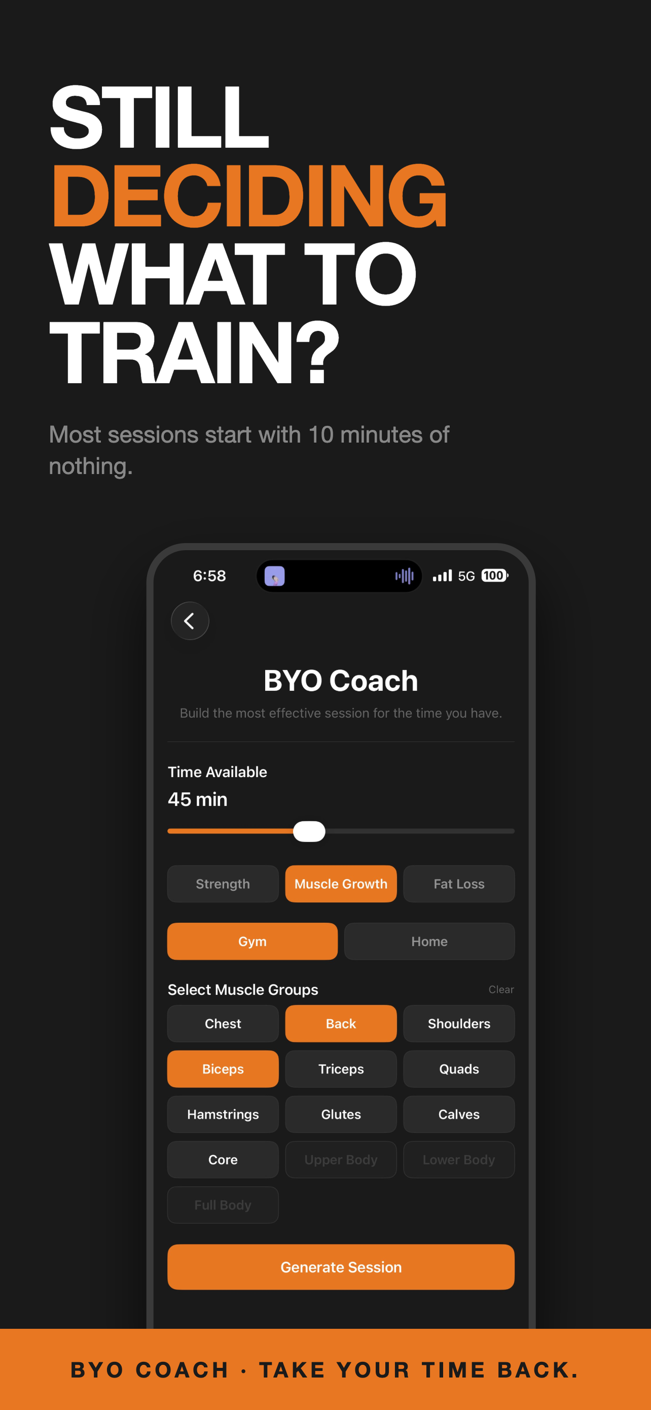 BYO Coach session generator